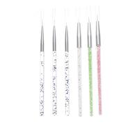 MUSISALY 6 Pinceles para Uñas Acrílicas Herramienta de Manicura DIY Mango de Gemas de Imitación para Dibujar Flores y Decoración en Casa