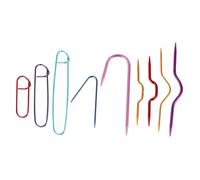 MUSISALY 9 Piezas Kit de Agujas de Tejer y Accesorios para Crochet de Aluminio para Principiantes Soporte para Puntada Torcida Adecuado para Proyectos en Casa Color Color Aleatorio
