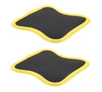 MUSISALY Almohadillas de Agarre Antideslizantes para Barras de Dominadas y Mancuernas Protector de Palma de Poliéster Negro Borde Amarillo 2 Piezas Accesorios Portátiles para Gimnasio y