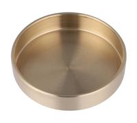 MUSISALY Bandeja Decorativa de Cobre Macizo Estilo Nórdico, Bandeja Redonda Vintage de 10 Cm Borde Enrollado, Organizador Pequeño para Joyas y Almacenamiento en Hogar