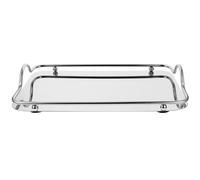 MUSISALY Bandeja Rectangular Acero Inoxidable con Asas Portátiles Diseño Elegante Espejo para Servir Cafeterías Restaurantes y Uso Doméstico Resistente y Fácil de Transportar