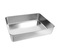 MUSISALY Bandeja y Resistencia al Desgaste para Hornear de Acero Inoxidable Rectangular Bordes Suaves Adecuado para Pasteles y Pan Casero
