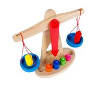 MUSISALY Báscula de Madera, Juguete Educativo Temprano Montessori, Balanza Didáctica de Madera para Desarrollo Cognitivo, Juego de Aprendizaje y Cálculo para Pequeños