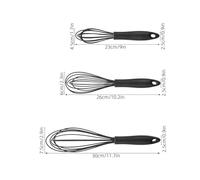 MUSISALY Batidor de Silicona Antiadherente 3 Piezas Pequeño Mediano y Grande Mango Ergonómico Resistente a Altas Temperaturas para Mezclar Batir y Cocinar Repostería y Cocina Diaria