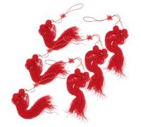 MUSISALY Borlas para Espada de Tai Chi 6 Piezas Colgantes Rojas, Adornos Decorativos de Tela para Entrenamiento y Competición de Artes Marciales, Borla China Resistente y Llamativa