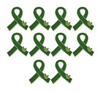 MUSISALY Broche Rosa para Concienciación Lazo sobre Cáncer de Mama | Aleación de Zinc Esmalte, Color Verde, Lote para Campañas Benéficas y Regalos Ligero, Cierre Seguro