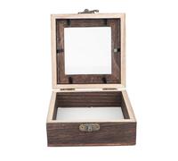 MUSISALY Caja de Madera para Muestras de Insectos Tapa Abatible, Organizador Pequeño para Exhibición de Mariposas y Almacenamiento en Escritorio, 10X10X4.5 CM