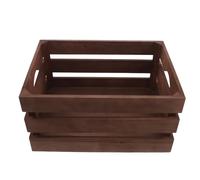 MUSISALY Caja de Madera Rústica Vintage Café Medio 35X25X18 CM Caja de Almacenamiento Decorativa para Frutas Estanterías y Organización del Hogar Nido Resistente para Tiendas y Mercados
