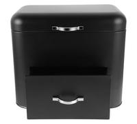 MUSISALY Caja de Pan Retro Contenedor de Pan de Hierro Negro de Gran Capacidad para Guardar Snacks y Evitar Manchas, para Hogares y Cafeterías