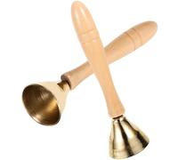 MUSISALY Campanas de Mano para 1 Par, Instrumento de Percusión Educativo de Cobre Puro Baquetas, Juguete Musical para Desarrollo Temprano y Coordinación Mano-Cerebro, Adecuado