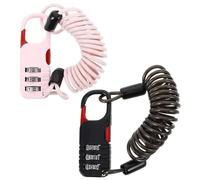 MUSISALY Candado de Cable de Acero para Motocicleta 2 Piezas con Combinación de 3 Dígitos Reiniciable Antirrobo Resistente y Portátil para Bicicletas Eléctricas Scooters y Equipaje