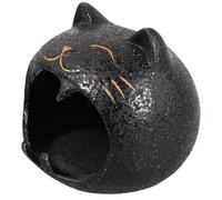 MUSISALY Cenicero de Cerámica Diseño de Gato Negro, Grande Humo, Resistente para Decoración Retro en Hogar, Oficina y Patio, Adorno Funcional para Amantes de Gatos