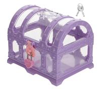 MUSISALY Cofre de Joyas Infantil Cerradura, Caja de Plástico Transparente Mediana Color Púrpura, Cofre Tesoro para Juguetes y Accesorios, Adecuado para Fiestas Piratas y Almacenamiento