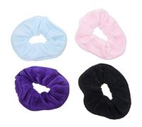 MUSISALY Coleteros Absorbentes de Microfibra para Secar el Cabello, 4 Piezas Grandes Multicolor (violeta, Azul, Rosa, Negro), Elásticos y Suaves para Mujer, Accesorios Cómodos para Ducha,