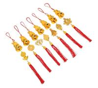 MUSISALY Colgantes Decorativos de Año Chino 2026 Juego de 7 Piezas de Amuletos de Feng Shui para Bonsái Monedas de Cobre Símbolos de Prosperidad y Decoraciones Tradicionales para Hogar y