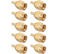 MUSISALY Conectores y Durabilidad Mecánica Sma Macho de Crimpado en Cobre Dorado Pack de 10 para Cable Rg174 para Sistemas de Antena Wifi y Routers