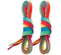 MUSISALY Cordones al Diseño para Hockey y Patines Degradado Encerados Arcoíris, Planos Resistentes Agua, Hechos de Poliéster sobre 2 Piezas para Patinaje Hielo y Ruedas