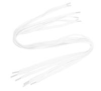 MUSISALY Cordones de Poliéster para Zapatillas Deportivas y Baloncesto, 6 Cordones Blancos Planos de 8 mm para Hombre y Mujer, Uso en Ocio y Senderismo