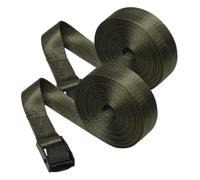 MUSISALY Correa con Hebilla de Nailon Resistente 2,5 Cm X 1 M, Color Verde Militar, Pack 2 Piezas, Pequeñas Correas de Trinquete para Amarre y Sujeción en Exteriores, Equipaje y Cámaras