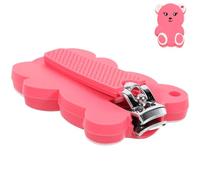 MUSISALY Cortaúñas para Bebés Funda de Silicona Rosa Recortador Manual Seguro para Pequeños Tamaño Compacto y Bordes Curvos para Corte Preciso y Cuidado de Uñas