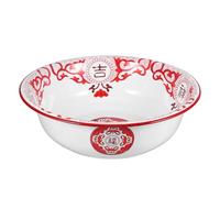 MUSISALY Cuenco Esmaltado Rojo de Gran Capacidad para Amasar Masa y Lavar, Diseño Clásico Vintage Resistente y Duradero para Cocina y Hogar