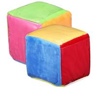 MUSISALY Datos de Peluche Cuadrados 10 CM Bolsillos Transparentes para Insertar Tarjetas 2 Unidades Dados Grandes para Aula y Juegos Educativos de Ejercicio y Storytelling