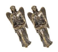 MUSISALY de Figuras de ángeles Guardianes de latón, 2 Piezas con Brillo Lujoso, Ideales para de Mesa en festividades y hogar