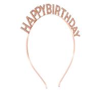 MUSISALY Diadema De Cumpleaños Diseño De Letras Happy Birthday Color Champán Accesorio Elegante Para Fiestas y Fotografía Para Niñas y Adultos