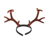MUSISALY Diadema Grande Ajustable Cuernos de Ciervo y Reno de Tejido Flocado Color Café Accesorio Navideño para Disfraz y Fiesta de Halloween Tocado Orejas de Asta para Adultos