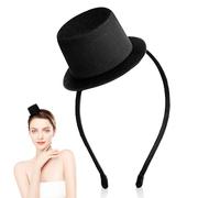 MUSISALY Diadema Mini Sombrero Copa Negro de Poliéster para Fiesta y Carnaval, Diseño Único y Ajuste para Hombres y Mujeres
