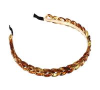 MUSISALY Diadema Retro Cabello Diseño de Cadena, 1 Unidad Talla Única, Acrílico Color Ámbar, Accesorio para Mujer y Niña, Adecuada para Uso Diario y Fiestas