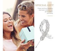 MUSISALY Diadema Trenzada Pedrería Plateada para Mujer Pinza Cabello Diseño Tejido Accesorio Elegante para Fiestas Bodas y Reuniones Complemento Único para Peinados