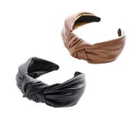 MUSISALY Diademas de Cuero Pu para Mujer Nudo, 2 Piezas, Accesorios Cabello Finamente Procesados Ideales para Limpieza Facial y Uso Nocturno