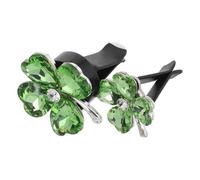 MUSISALY Difusor de Aromaterapia para Ventilación de Coche Clip Cómodo, Diseño Cuatro Hojas Suerte en Cristal Verde, 2 Piezas (1 Grande y 1 Pequeño), Accesorio Decorativo y Ambientador
