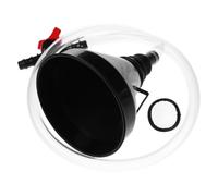 MUSISALY Embudo de plástico con tubo flexible de 1 metro y válvula de control para de motor, gasolina y combustible, embudo de boca ancha para llenado preciso en automóviles y maquinaria