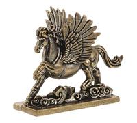 MUSISALY Escultura Figura Clásica de Caballo de Pie de Caballo de Latón Dorado Belleza Duradera y Resistencia al Color para de Mesa del Año Chino