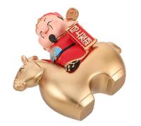 MUSISALY Estatua Feng Shui de Caballero CAI Shen en Latón Dorado Pequeño, Figura Fortuna y Prosperidad para Decoración del Hogar y Oficina en Año Lunar, Adorno Auspicioso del Zodíaco Chino