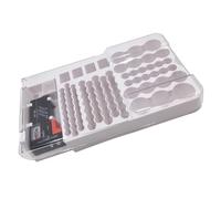MUSISALY Estuche Organizador de Baterías Comprobador de Capacidad, Gran Capacidad, Material Abs, Color Blanco, Adecuado para Uso en Tiendas y Almacenamiento Seguro