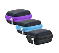 MUSISALY Estuche Rígido Portátil de EVA para Aceites Esenciales Organizador de Viaje para 6 Frascos Roll-On de 5 Ml Set de 3 Bolsas Azul Morado y Negro para Mini Frascos de Vidrio