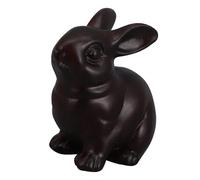 MUSISALY Figurita De Conejo De Madera para Decoración De Escritorio Adorno De Conejo Tallado Ébano De Accesorio para Hogar y Oficina para Pascua y
