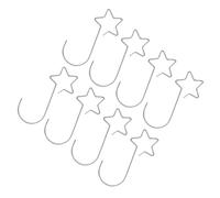 MUSISALY Ganchos metálicos para Colgar de Navidad con Forma de Estrella Hueca Plateados 10X50 MM Pack de 60 Unidades Ideales para decoración de guirnaldas Puertas y Adornos navideños