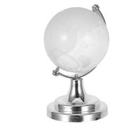 MUSISALY Globo Terráqueo Decorativo de Cristal Transparente Pequeño Esfera Giratoria con Soporte Estable para Escritorio Adorno Educativo y Moderno para Oficina y Biblioteca
