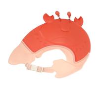 MUSISALY Gorro para Lavar el Cabello Forma de Cangrejo Plástico Rojo Visera de Ducha Ajustable Evita Agua Ojos para Pequeños