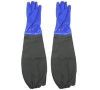 MUSISALY Guantes Largos Impermeables para Pesca y Jardinería Guantes de Plantación Resistentes al Agua Puño Elástico Azul 1 Par para Limpieza y Uso Diario en Estanques y Acuarios