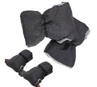 MUSISALY Guantes para Cochecito de Ñiño Invierno 1 Par Color Gris Oscuro Mitones de Polar Tres Capas Térmicas Calentadores Manos para Paseo Frío Accesorios para Cochecitos Estándar