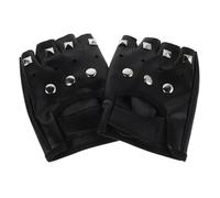 MUSISALY Guantes sin Dedos Punk para Hombre Guantes Deportivos de Ciclismo con Remaches Metálicos de Motociclista de PU Negro para Motociclismo Montaña y Baile Resistentes y Flexibles
