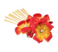 MUSISALY Horquilla Pelo Estilo Japonés Flores Simuladas Pinza Decorativa Naranja Degradado Accesorio para Fotografía y Fiestas Tocado Floral Femenino Elegante