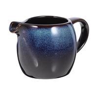 MUSISALY Jarra de Cerámica Pequeña con Asa y Boquilla Vertedora, Dispensador de Crema para Café y Leche, Color Azul con Diseño Europeo, Adecuado para Cafeterías y Té Tarde