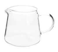 MUSISALY Jarra de Vidrio Transparente para Café Leche 550ml Asa Práctica y Diseño Elegante para Servir Espresso Evitando Quemaduras