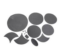 MUSISALY Juego de 14 Pads de Batería Silenciadores Negros Tamaño Ajustable, Material Ebr Antideslizante, Incluye Almohadilla de Correa y Banda de Lijado para Práctica Silenciosa